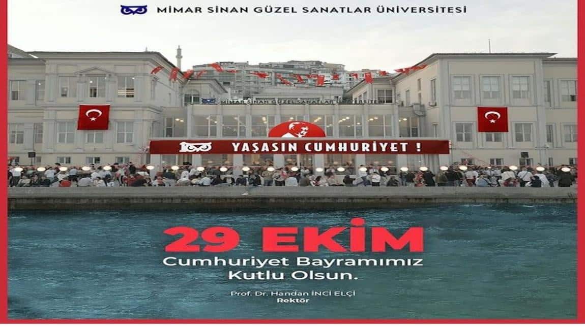 101.YILINI KUTLADIĞIMIZ CUMHURİYET BAYRAMIMIZIN MİMAR SİNAN GÜZEL SANATLAR ÜNİVERSİTESİ 2024  PROGRAMINDA MEZUN ÖĞRENCİMİZ ZEYNEP TEMEL DE YER ALDI.