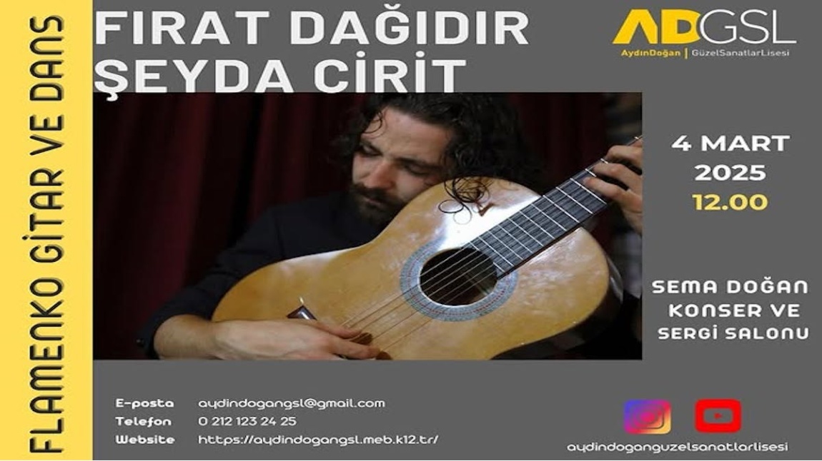 AÇIKLAMALI FLAMENKO” MÜZİK KÜLTÜRÜ VE DANSLARI ÜZERİNE VERİMLİ BİR KONSER VE ATÖLYE ÇALIŞMASI GERÇEKLEŞTİRDİK.